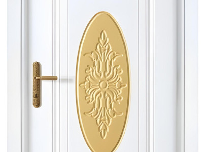 Weiß-Goldene Einzeltür Designer Haustüren Edle PVC-Wohnungstür