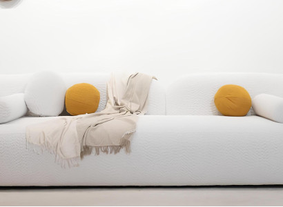 Weißes 3-Sitzer Sofa Wohnzimmer Polstercouch Designer Dreisitzer