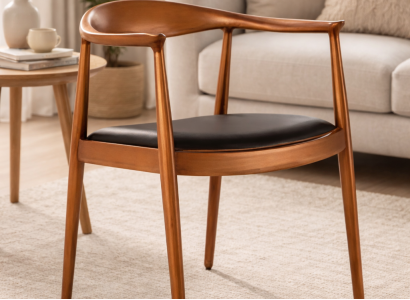 Braun-Schwarzer Designer Stuhl Exklusive Sitzstühle Wohnzimmer Stuhl