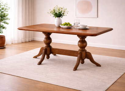 Brauner Designer Esstisch Luxuriöse Küchentische Familientisch