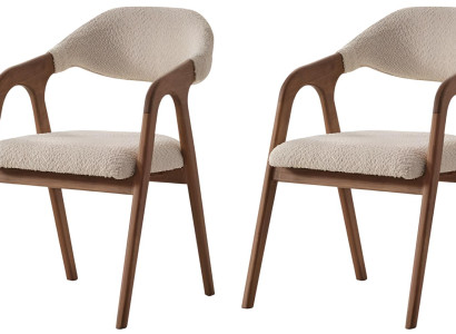 Moderne Beige Küchenstühle 2x Esszimmerstühle Edle Armlehnenstühle