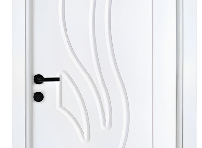 Schicke Weiße Wohnungstür Designer Holztüren Edle PVC-Beschichtung