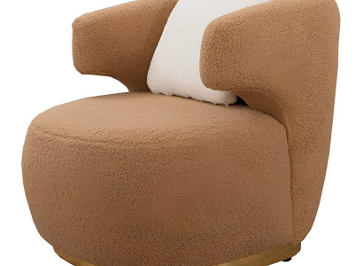 Hellbrauner Sessel Designer Polstersitzer Einsitzer Stoffsessel