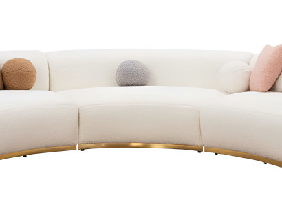 Weißer Polster 4-Sitzer Wohnzimmer Textilsofa Designer Couchen