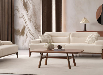 Weiße Sofagarnitur Stilvolle 2x Dreisitzer Relaxsessel Couchtisch