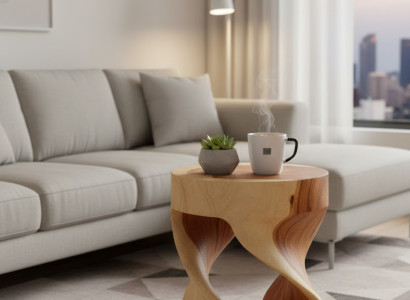 Stilvoller Beistelltisch aus Holz in Beige für Ihr Zuhause