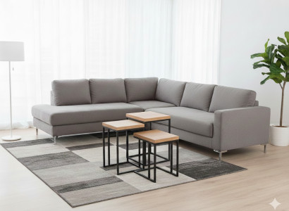 Modernes Beistelltisch Set aus Holz und Metall für funktionale Möbelgestaltung