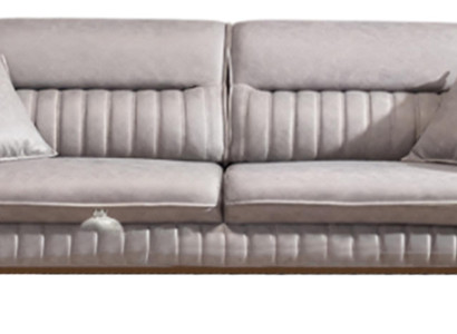 Hellgraues Stoffsofa Wohnzimmer Designer 3-Sitzer Couch Textilsofa