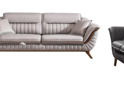 Schwarz-Weiße Sofagarnitur Polstercouchen Designer 3-Sitzer Sessel