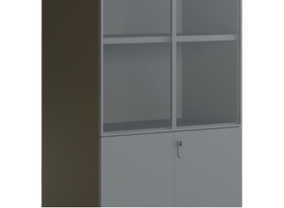 Stilvoller Grauer Schrank Moderner Arbeitszimmer Holzschrank Möbel