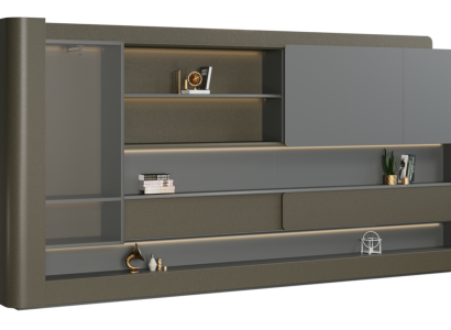 Grauer Büroschrank Luxuriöse Arbeitszimmer Schränke Glasschrank