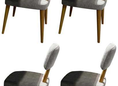 Graue Polsterstühle Stilvolle Holzfüße Designer 4x Küchenstühle