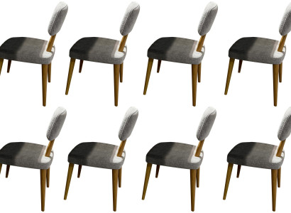 Stilvolles Stuhl-Set Designer 8x Stoffstühle Exklusive Küchenstühle