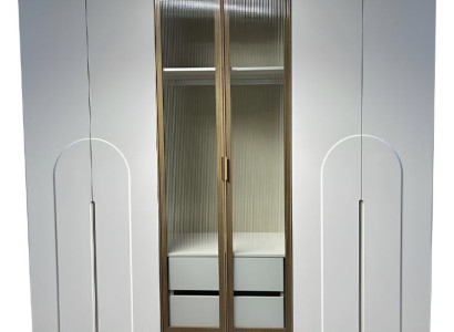 Moderner Grauer Kleiderschrank Designer Glasschrank Luxus Möbel