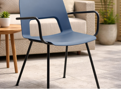 Blauer Kunststoffstuhl Exklusive Gartenstühle Armlehnenstühle Möbel