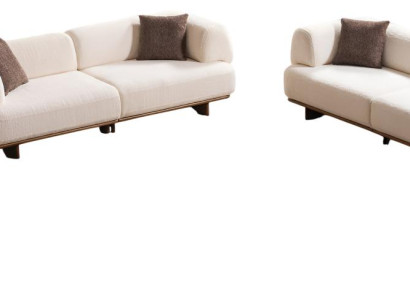 Exklusive Sofagarnitur Designer 3-Sitzer Stoffsessel Designer Möbel