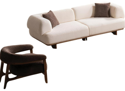 Elegantes Wohnzimmer Polster-Set Stilvoller 3-Sitzer Relaxsessel