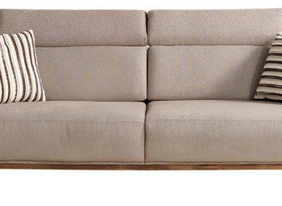 Luxuriöse Beige Wohnzimmer Couch Polster 3-Sitzer Edle Stoffsofas