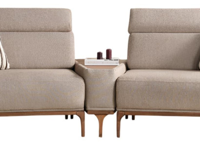 Komfortabler Beiger 2-Sitzer Elegante Wohnzimmer Polstercouch 2-er