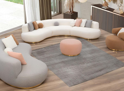 Komplette Wohnzimmer Sitzgarnitur Designer Sofas Polsterhocker 4tlg