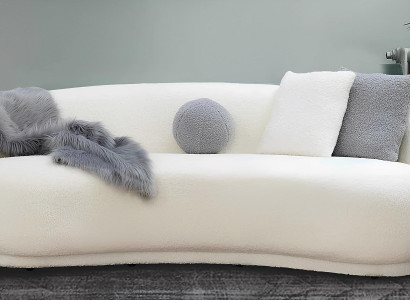 Weiße Polstercouch Designer Wohnzimmer 3-Sitzer Textilsofas 3-er