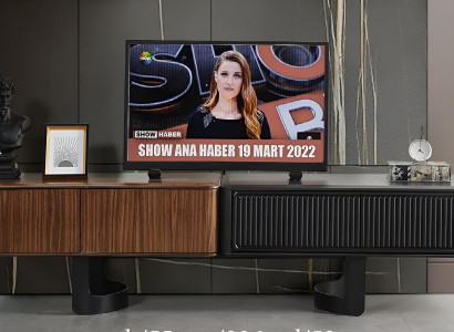 Braun-Schwarzes TV-Lowboard Designer Wohnzimmer TV-Unterschrank