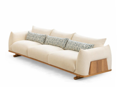 Edles Weißes Polstersofa Wohnzimmer Couch Designer 3-Sitzer Sofa