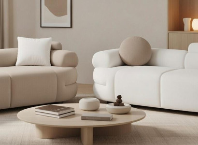 Designer Wohnzimmer Sofas Luxuriöse Weiße Polstercouchen 2-er Set