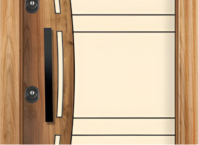 Beige Aluminium-Eingangstür Moderne zuverlässige Tür Hochwertige Wohnungstüren