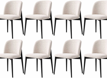 8x Stuhl Stil modern Farbe weiß schwarz Wohnzimmer neu Holz weich