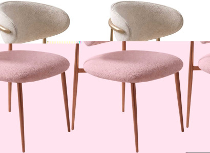 2x Stuhl Stil modern Farbe beige Wohnzimmer gemütlich Stoff Metall neu