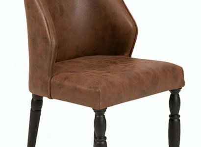 Brauner Carbon-Stuhl mit Rückenlehne für Ess- & Wohnzimmer