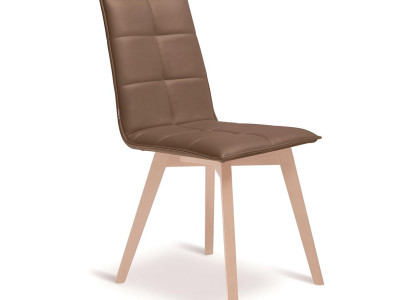 Luxuriöser Brauner Sitzstuhl Edle Esszimmer Lederstühle Holzfüße