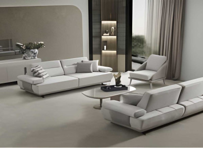 Moderne Weiße Couchgarnitur Designer Polster 3-Sitzer Sofas 2tlg