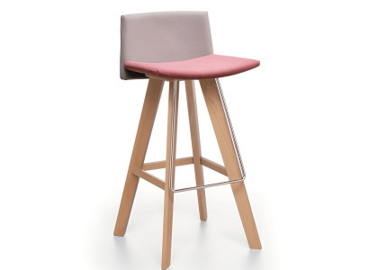 Moderner Zweifarbiger Barhocker Designer Holzgestell Sitzmöbel