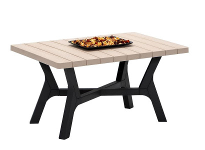 Moderner Beiger Holz-Couchtisch Gartentische Luxus Terrassentisch