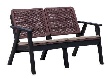 Braune Terrassenbank Luxuriöse Gartenbänke Designer Holz Möbel