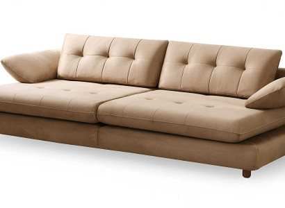 Elegantes Beiges Textilsofa Designer Polstercouch Edler 3-Sitzer