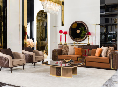 Elegante Wohnzimmer Garnitur Edle Textilsessel Designer Couch Tisch