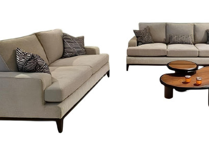 Modernes Wohnzimmer-Set in Grau 3-Sitzer & 2-Sitzer