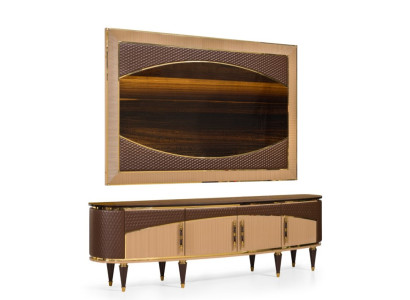 Brauner Holz-TV-Schrank TV-Möbel für das Wohnzimmer TV-kommode