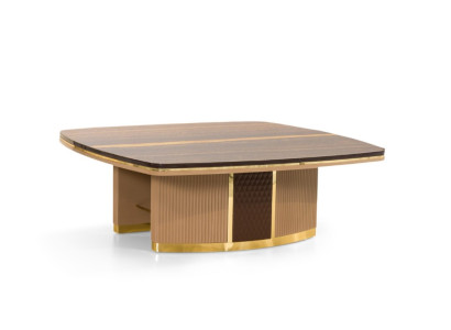 Brauner Holzcouchtisch Designer Wohnzimmer Tisch Luxuriöse Möbel