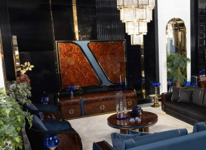 Luxuriöser Brauner TV-Schrank Designer Wohnzimmer Wohnwand