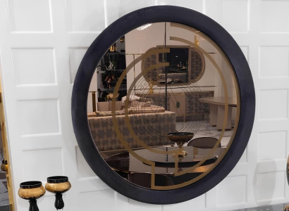 Runder brauner Spiegel Möbel für Esszimmer Wohnzimmer Designerspiegel