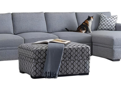 Modernes L-förmiges Ecksofa mit Pouf – Stilvoll und Komfortabel