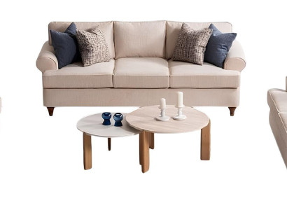 Komplettes Wohnzimmer-Set: 3-Sitzer, 2-Sitzer und Sessel – Stilvoll