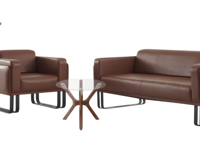 Exklusives Braunes Sofa-Set Luxuriöser 3-Sitzer Moderne Ledersessel