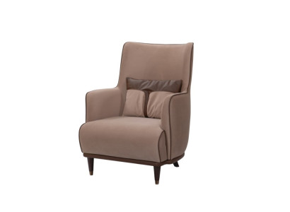 Beiger Textil-Sessel Designersessel Luxuriöser Sessel Wohnzimmermöbel