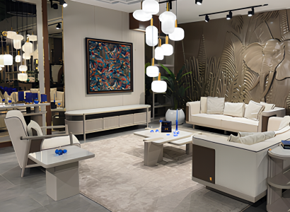 Moderne Weiße Sofagarnitur 4-Sitzer Lehnsessel TV-Board Couchtisch