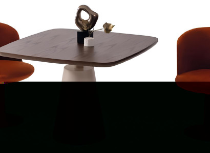 Elegantes Esszimmer-Set Designer Holztisch Moderne 2x Polsterstühle